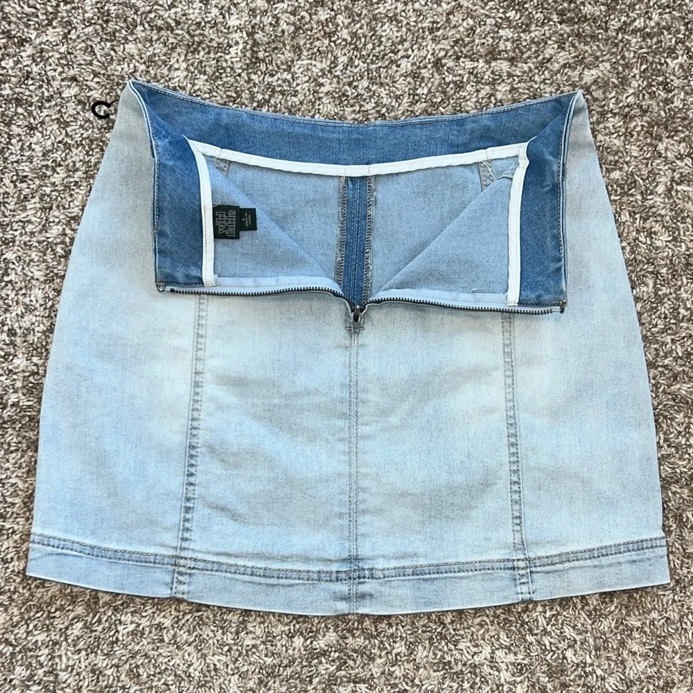 Wild Fable Denim Mini Skirt - Size 4 - Bleached Denim